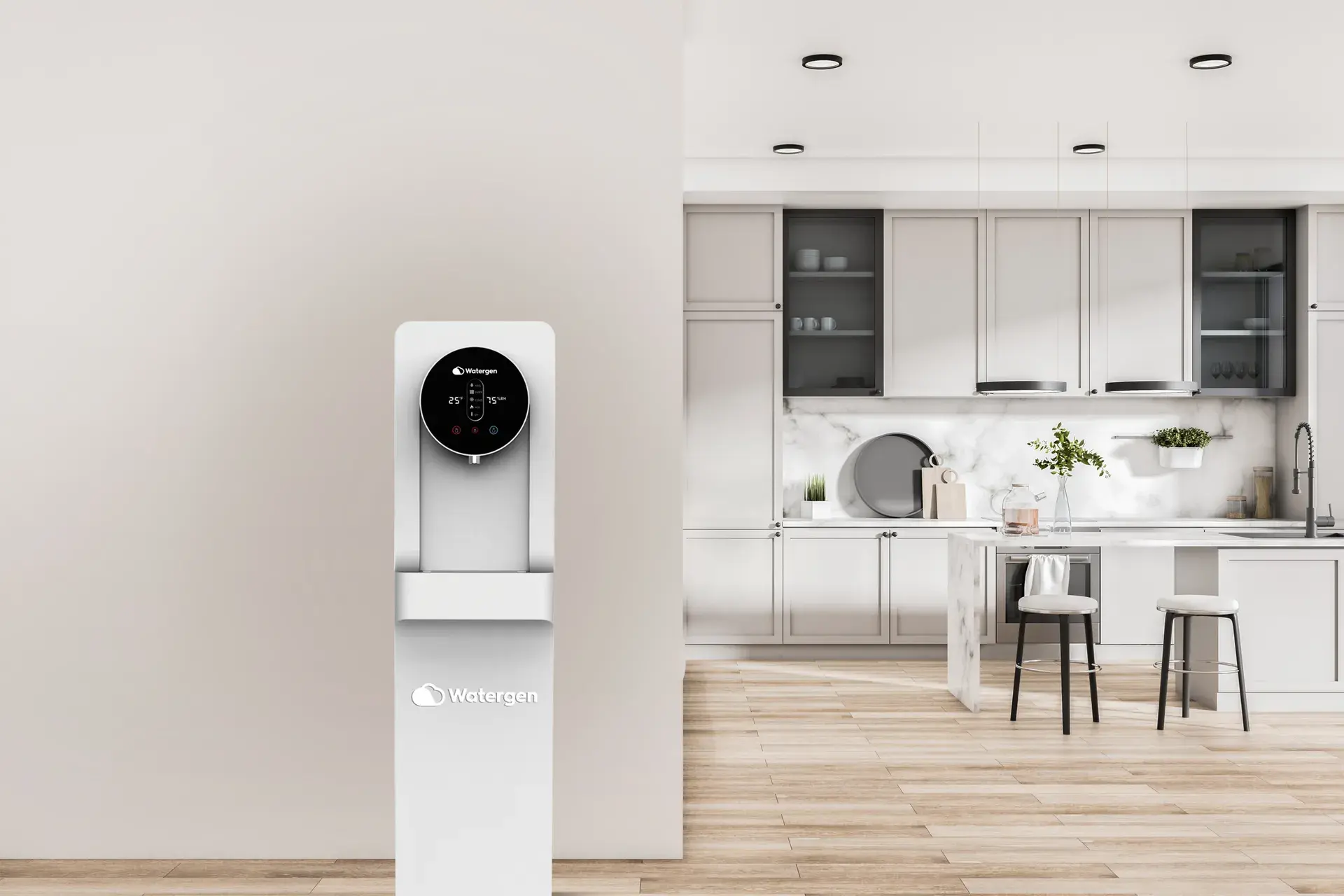 Watergen atmospheric water generator producing drinking water from air
